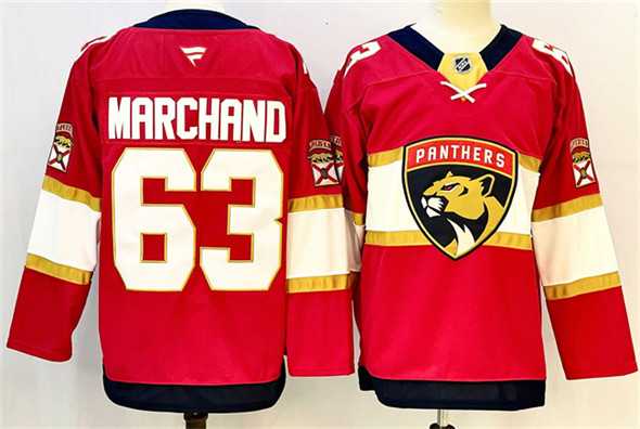 Men's Florida Panthers #63 Brad Marchand Red 2024-25 Home Stitched Jersey,We sell and wholesale Men's Florida Panthers #63 Brad Marchand Red 2024-25 Home Stitched Jersey on line form chian!
